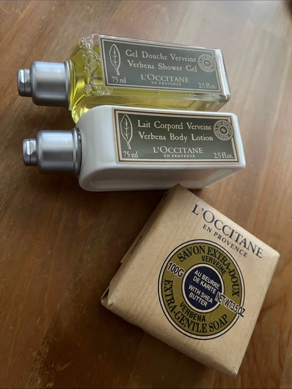 L'Occitane Verbena Shower Gel, Body Lotion and Bar Soap Set